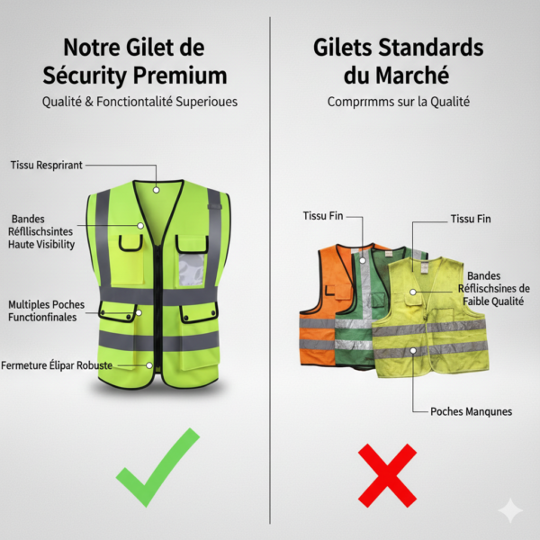 Gilet d’Ouvrier Haute Visibilité