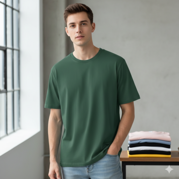 T-Shirt Uni en Coton Pur