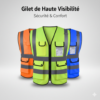 Gilet d’Ouvrier Haute Visibilité