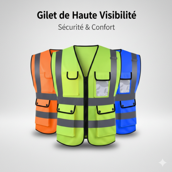 Gilet d’Ouvrier Haute Visibilité