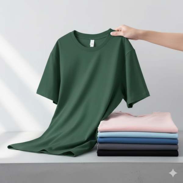 T-Shirt Uni en Coton Pur