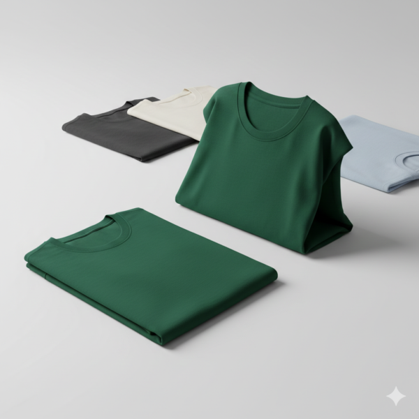 T-Shirt Uni en Coton Pur