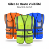Gilet d’Ouvrier Haute Visibilité