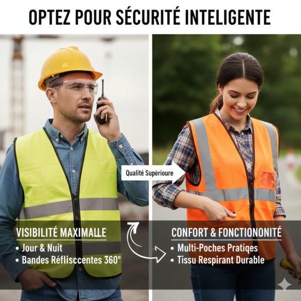 Gilet d’Ouvrier Haute Visibilité